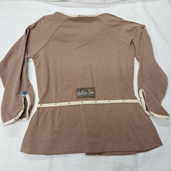Matilda Jane sz 6 Platinum Allissa cardigan brown button Down Jacket Top Bow - Picture 2 of 10